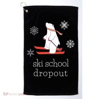 Ski School Dropout Skiing Polar Bear Funny Skier Golf Towel