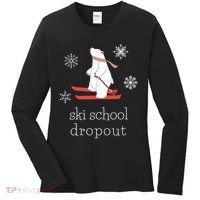 Ski School Dropout Skiing Polar Bear Funny Skier Women's Long Sleeve Shirt thumb 0