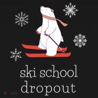 Ski School Dropout Skiing Polar Bear Funny Skier Kids Sweatshirt thumb 2
