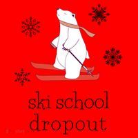 Ski School Dropout Skiing Polar Bear Funny Skier Santa Hat thumb 1