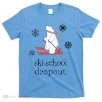 Ski School Dropout Skiing Polar Bear Funny Skier T-Shirt thumb 0