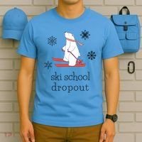 Ski School Dropout Skiing Polar Bear Funny Skier T-Shirt thumb 5