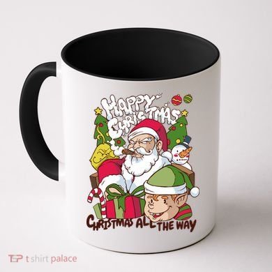 Santa Smoking Design Christmas All The Way Funny Coffee Mug