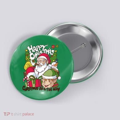Santa Smoking Design Christmas All The Way Funny Button