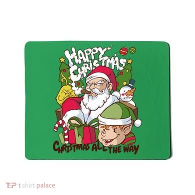 Santa Smoking Design Christmas All The Way Funny Mousepad