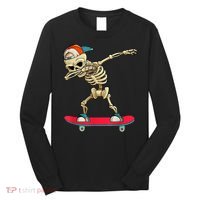 Skeleton Skateboard Dabbing Skate Skeleton TShirt Long Sleeve Shirt thumb 0