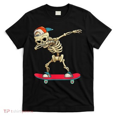 Skeleton Skateboard Dabbing Skate Skeleton TShirt T-Shirt