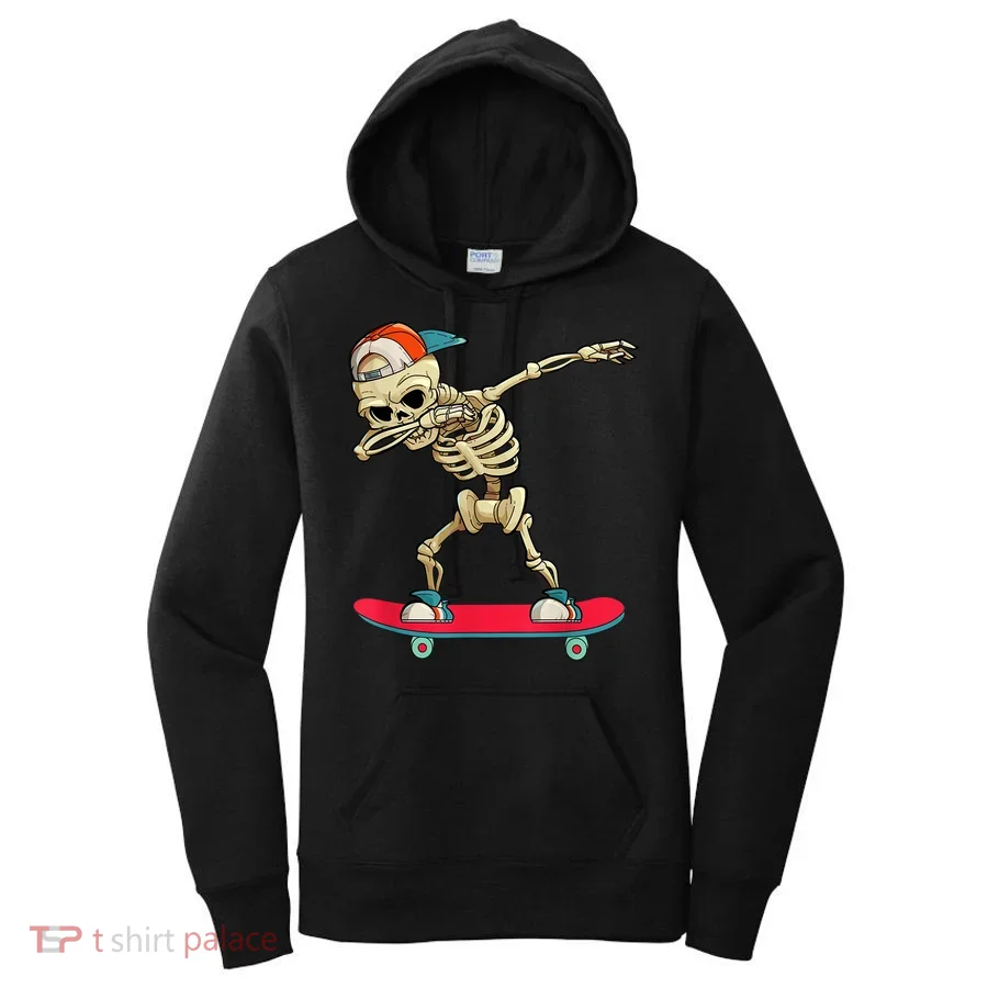 Skeleton Skateboard Dabbing Skate Skeleton TShirt Women's Hoodie