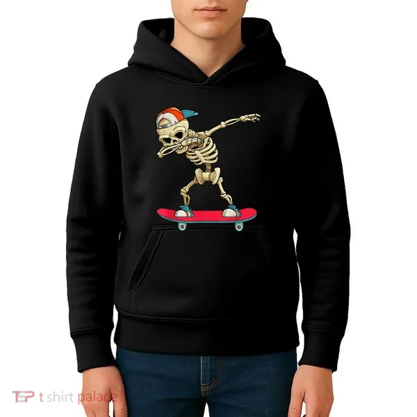 Skeleton Skateboard Dabbing Skate Skeleton TShirt Kids Hoodie