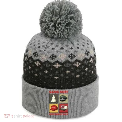 Same Shit Different Hat The Baniff Cuffed Pom Beanie