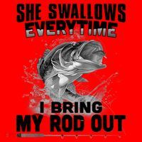 She Swallows Everytime I Bring My Rod Out Funny Fishing Santa Hat thumb 1