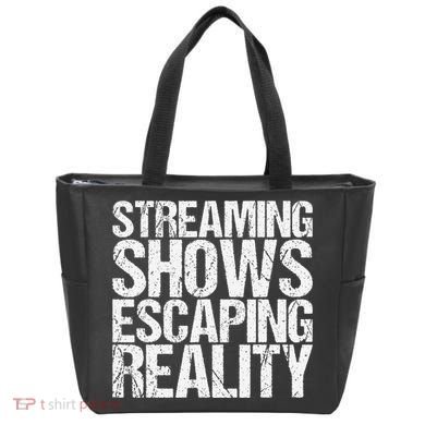 Streaming Shows Escaping Reality Funny Saying Tote Bag