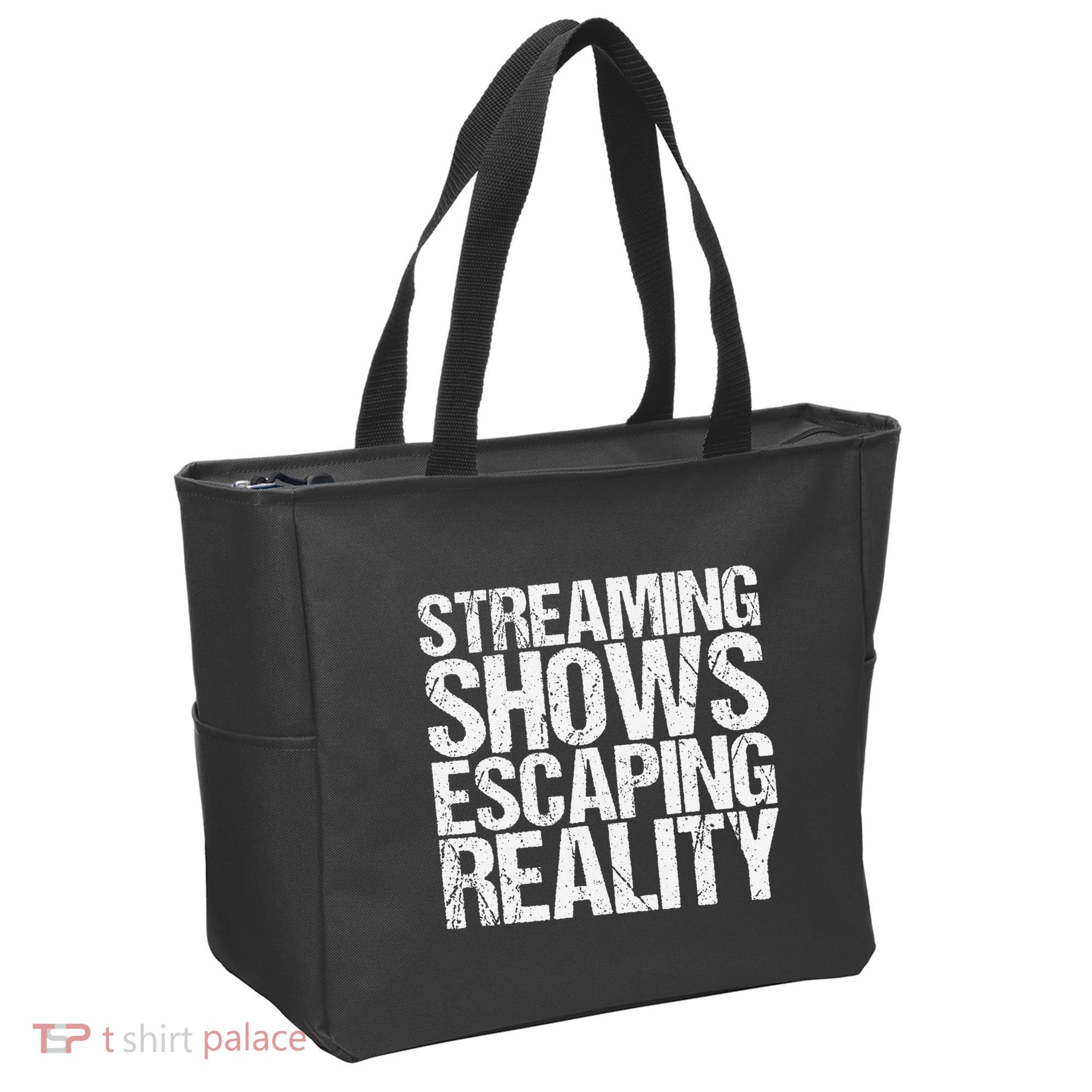 Streaming Shows Escaping Reality Funny Saying Tote Bag