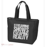 Streaming Shows Escaping Reality Funny Saying Tote Bag thumb 3