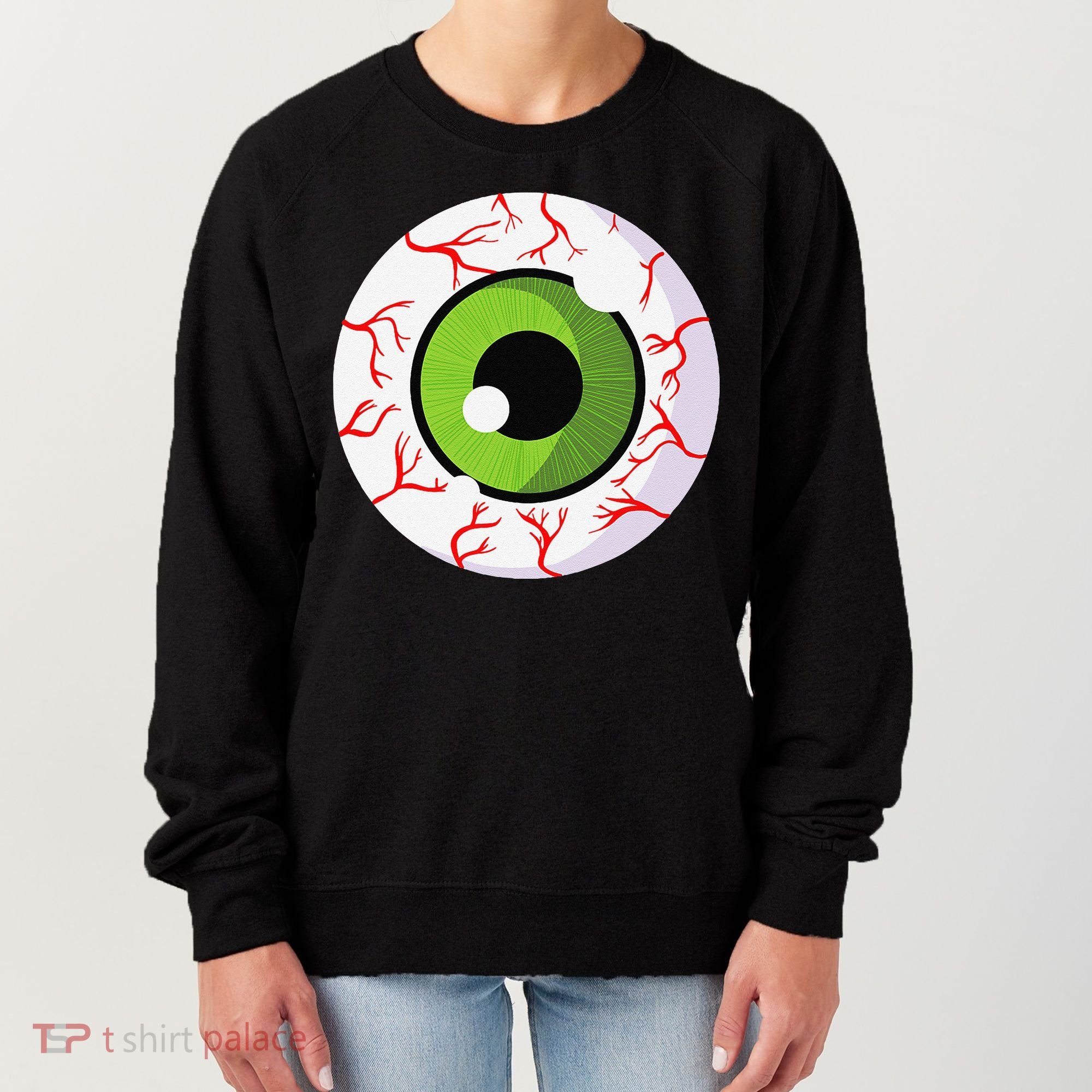 Spooky Scary Eyeball Funny Halloween Eyeball Women's Sweatshirt