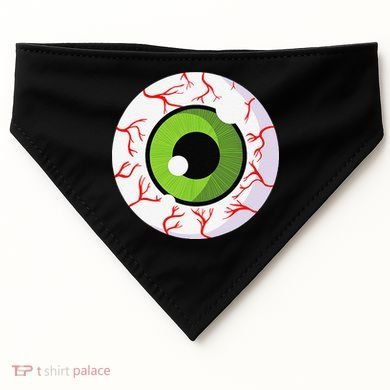 Spooky Scary Eyeball Funny Halloween Eyeball USA-Made Doggie Bandana