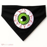 Spooky Scary Eyeball Funny Halloween Eyeball USA-Made Doggie Bandana thumb 0