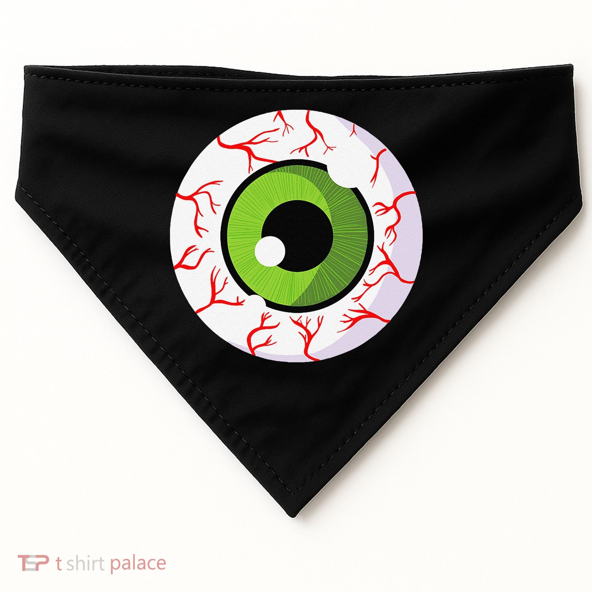 Spooky Scary Eyeball Funny Halloween Eyeball USA-Made Doggie Bandana