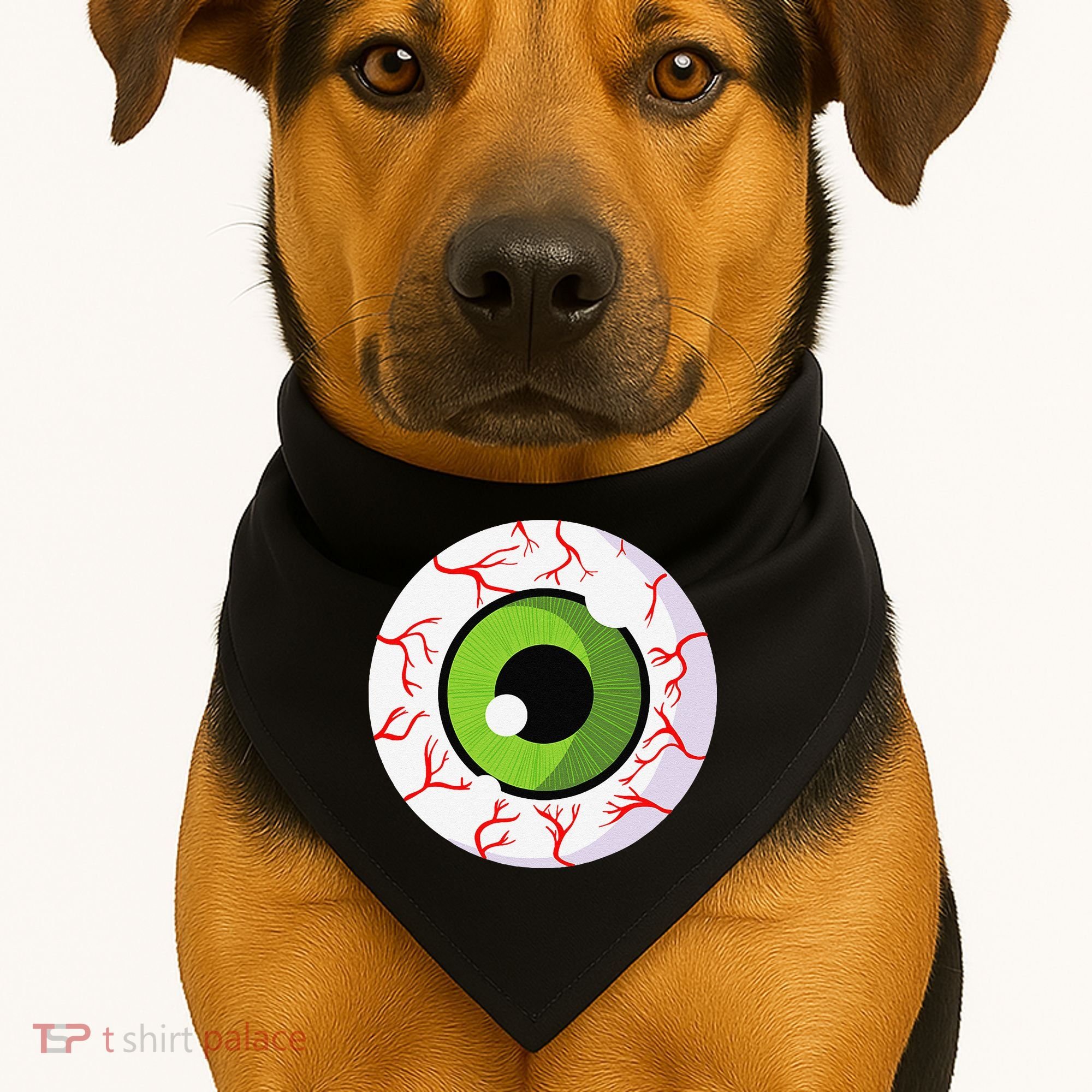Spooky Scary Eyeball Funny Halloween Eyeball USA-Made Doggie Bandana