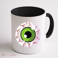 Spooky Scary Eyeball Funny Halloween Eyeball Coffee Mug thumb 1