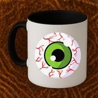 Spooky Scary Eyeball Funny Halloween Eyeball Coffee Mug thumb 2