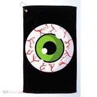 Spooky Scary Eyeball Funny Halloween Eyeball Golf Towel thumb 0