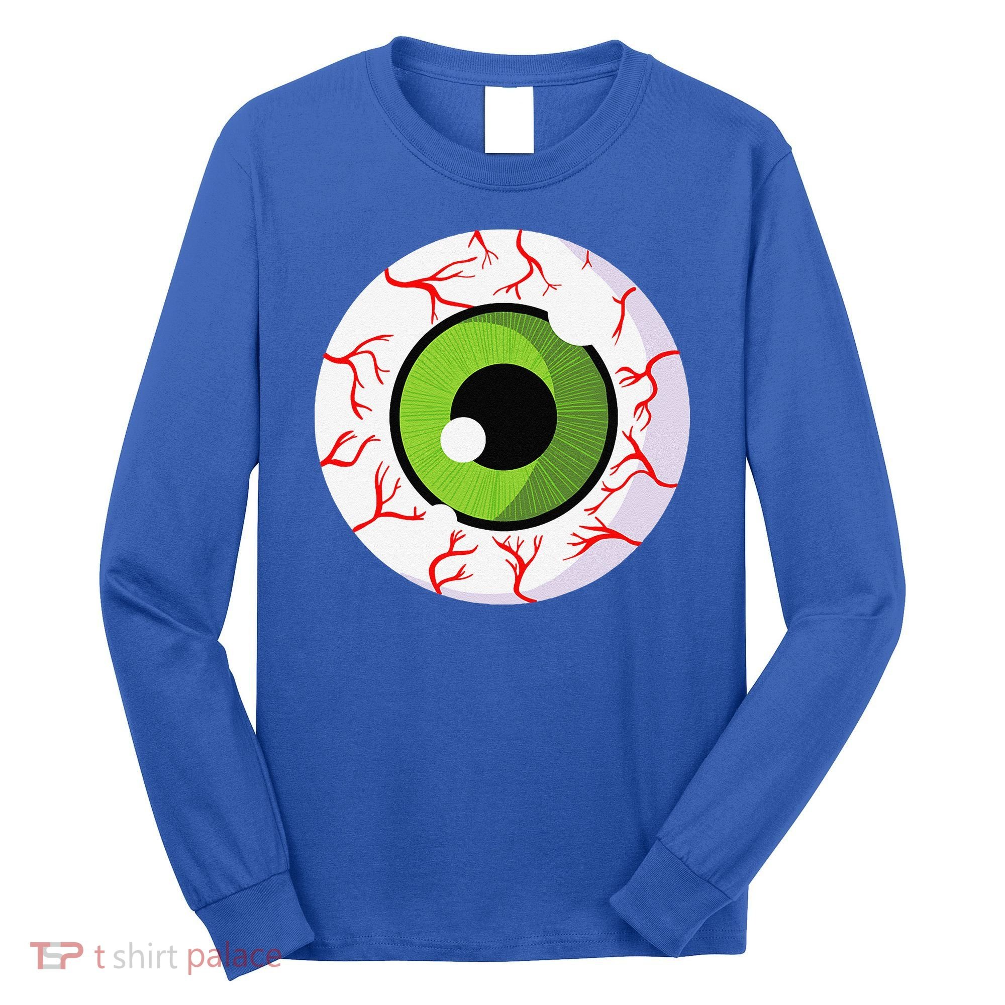 Spooky Scary Eyeball Funny Halloween Eyeball Long Sleeve Shirt