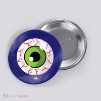 Spooky Scary Eyeball Funny Halloween Eyeball Button thumb 0