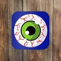 Spooky Scary Eyeball Funny Halloween Eyeball Coaster thumb 0