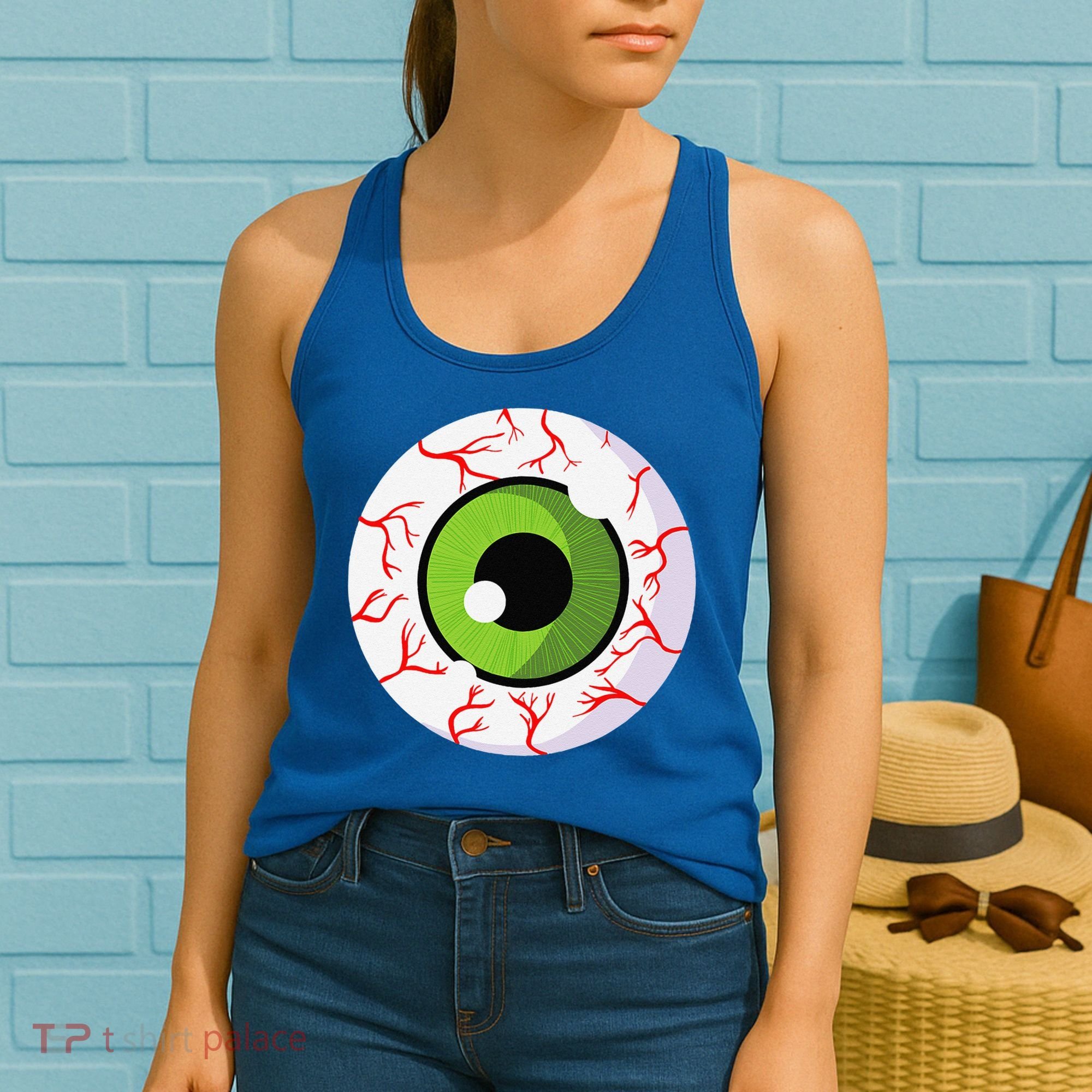 Spooky Scary Eyeball Funny Halloween Eyeball Women's Tank Top