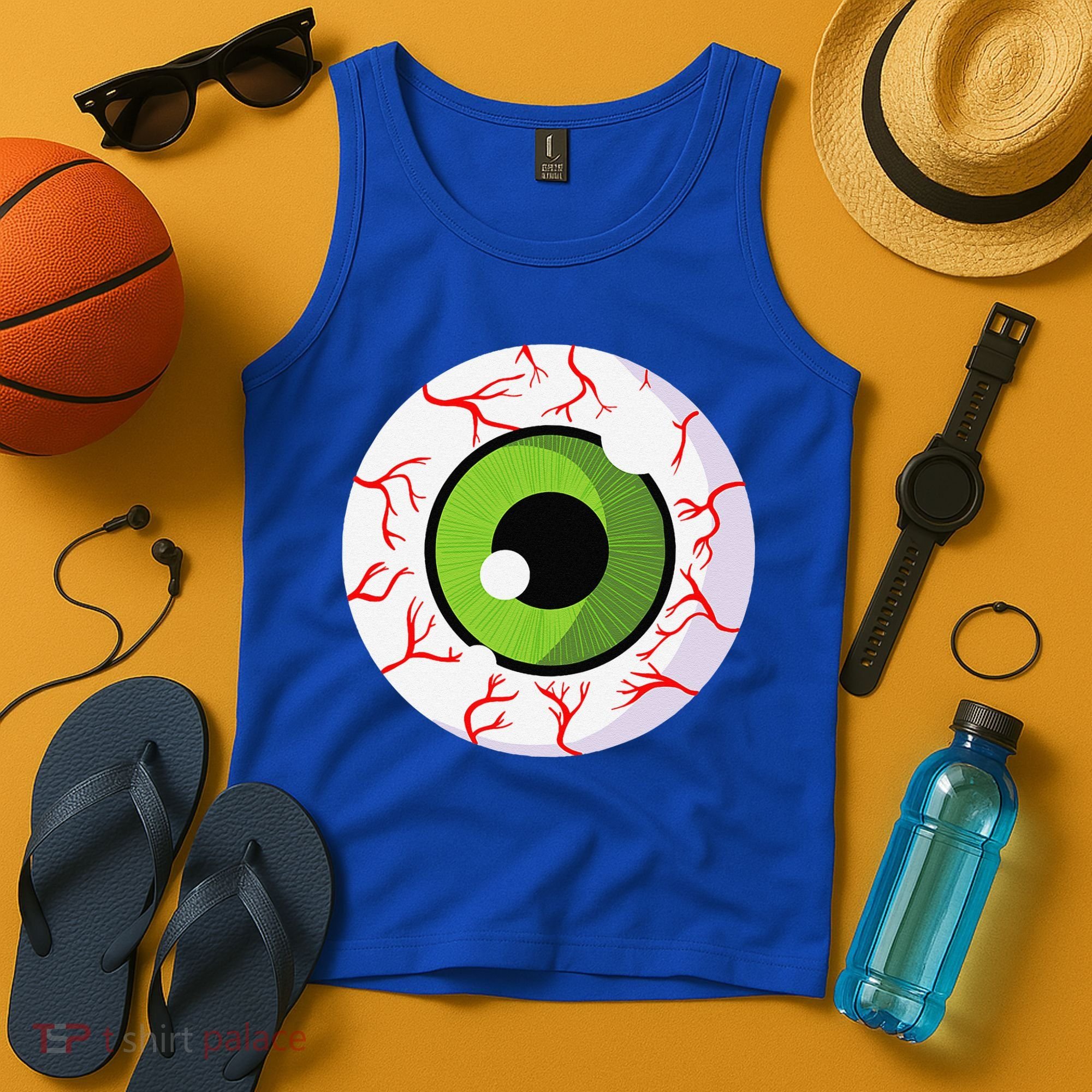 Spooky Scary Eyeball Funny Halloween Eyeball Tank Top
