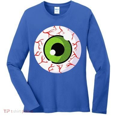 Spooky Scary Eyeball Funny Halloween Eyeball Women's Long Sleeve Shirt
