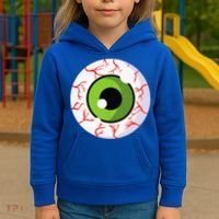 Spooky Scary Eyeball Funny Halloween Eyeball Kids Hoodie thumb 3