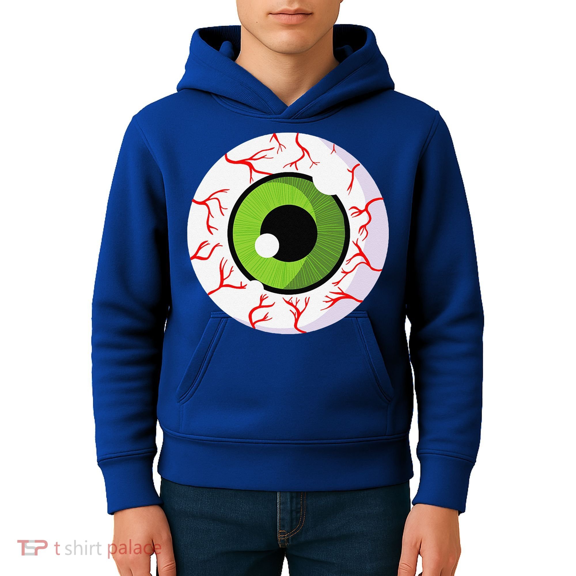 Spooky Scary Eyeball Funny Halloween Eyeball Kids Hoodie