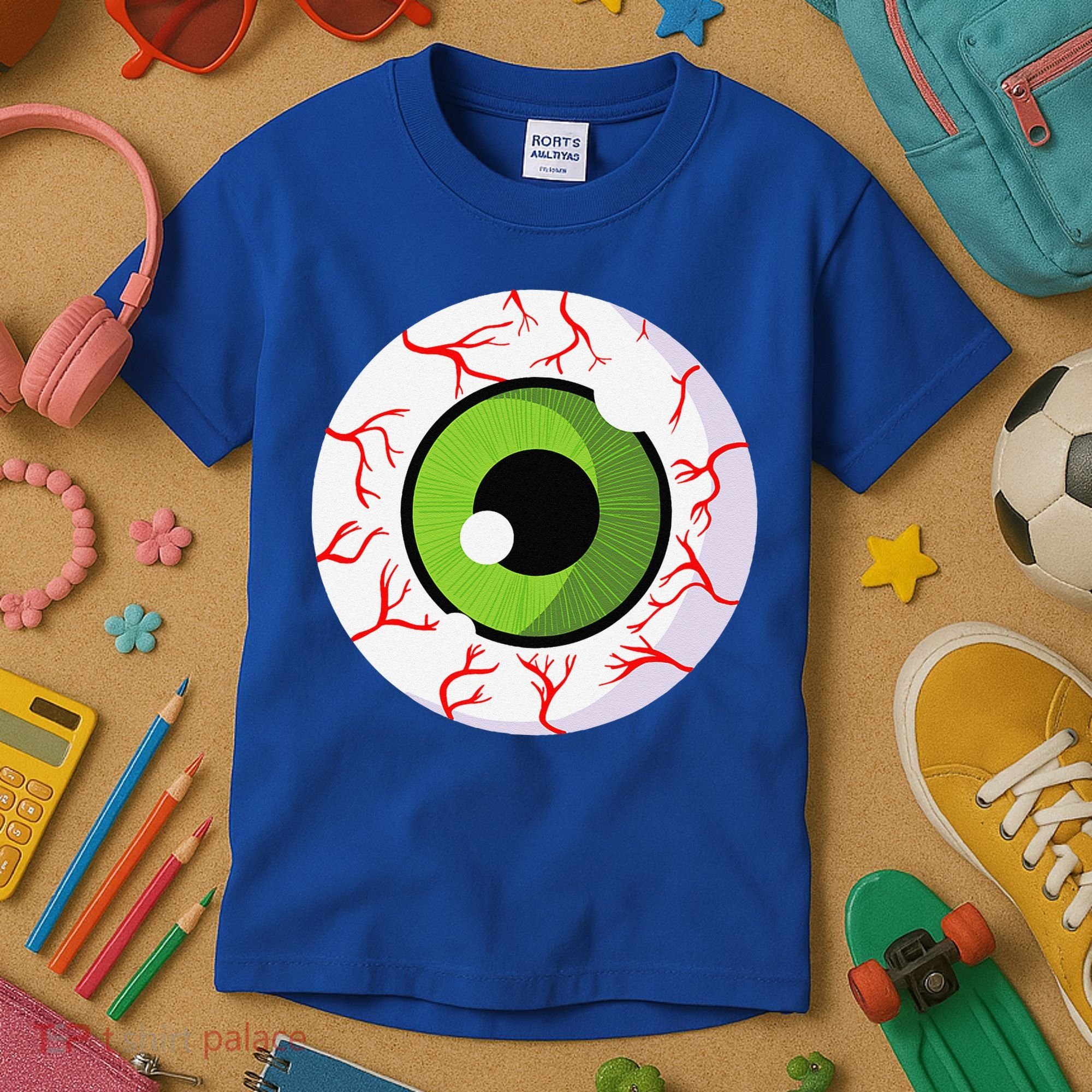Spooky Scary Eyeball Funny Halloween Eyeball Kids T-Shirt