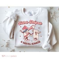 Stars Stripes & Equal Rights 4th Of July Retro Liberal Patriotic Americ Sweatshirt thumb 2