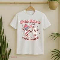 Stars Stripes & Equal Rights 4th Of July Retro Liberal Patriotic Americ T-Shirt thumb 2