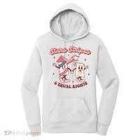 Stars Stripes & Equal Rights 4th Of July Retro Liberal Patriotic Americ Women's Hoodie thumb 0