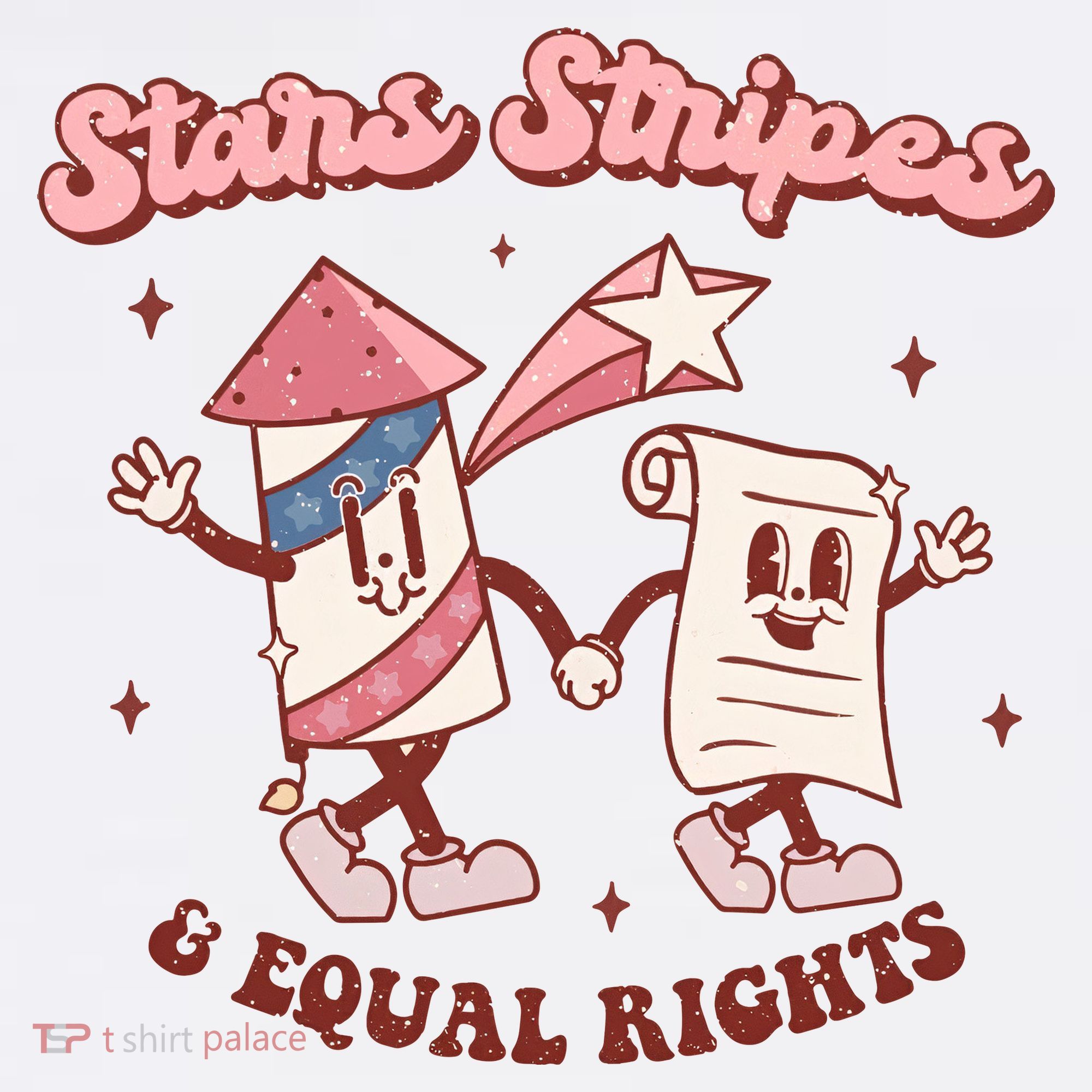 Stars Stripes & Equal Rights 4th Of July Retro Liberal Patriotic Americ Ornament