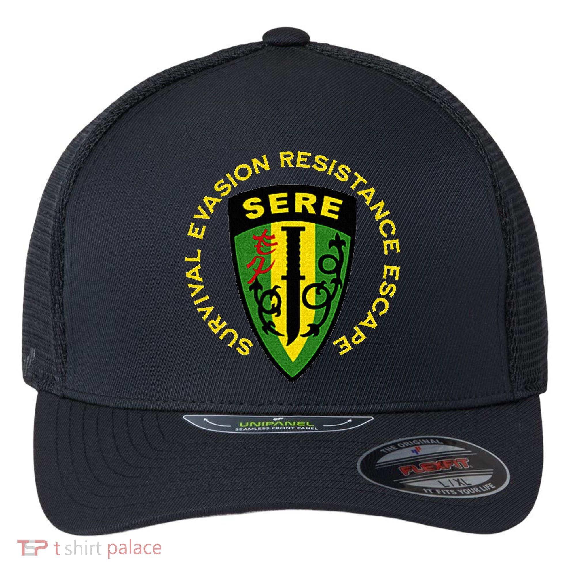 Sere Survival Evasion Resistance Escape School Flexfit Unipanel Trucker Cap