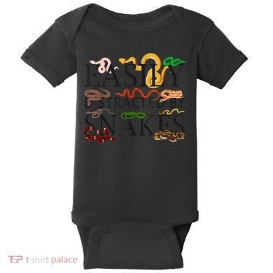 Snake Serpent Easily Distracted By Snakes Baby Bodysuit