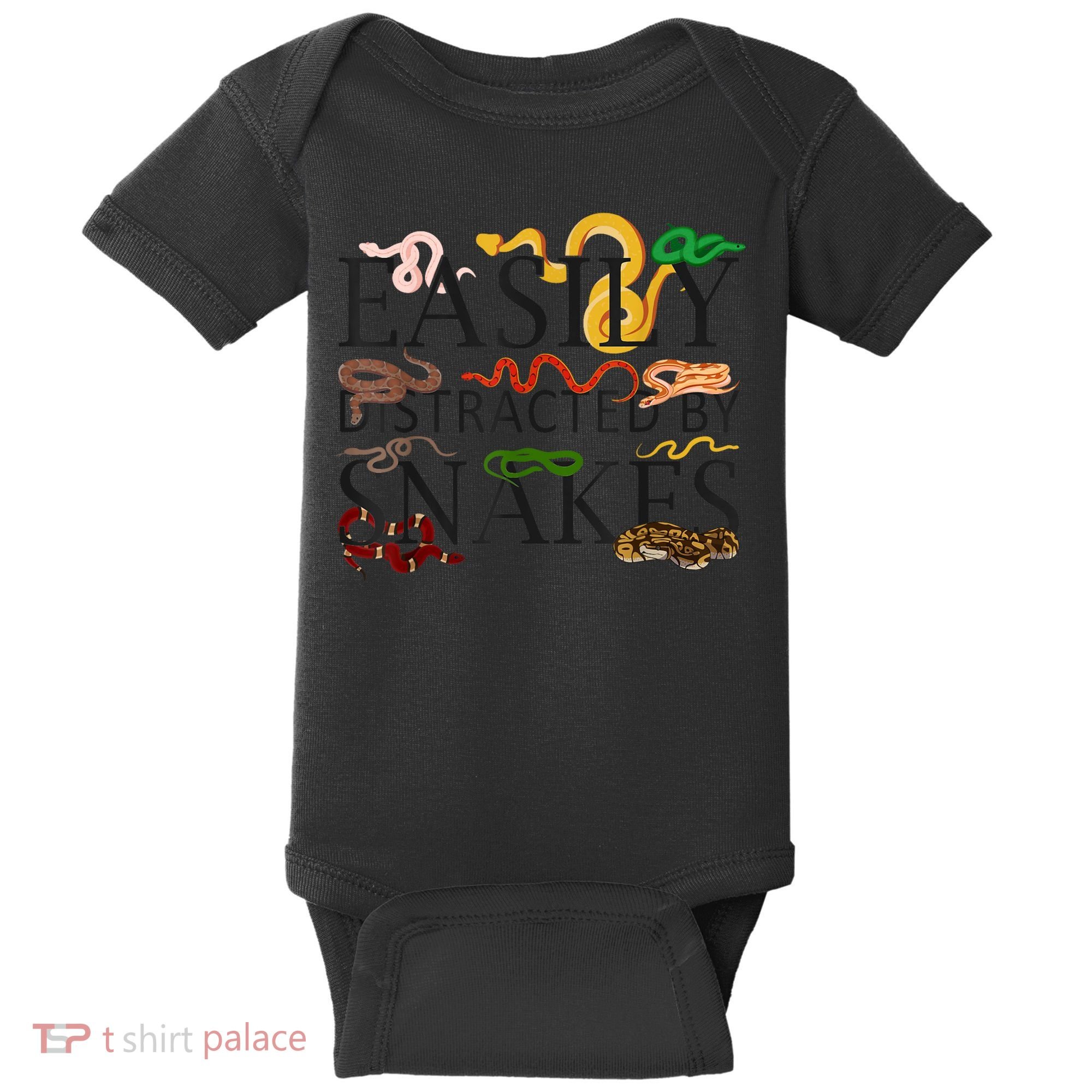 Snake Serpent Easily Distracted By Snakes Baby Bodysuit