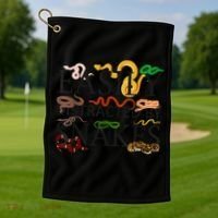 Snake Serpent Easily Distracted By Snakes Golf Towel thumb 1