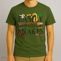 Snake Serpent Easily Distracted By Snakes T-Shirt thumb 3