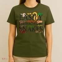Snake Serpent Easily Distracted By Snakes T-Shirt thumb 4