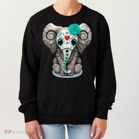 Sugar Skull Elephant Day Of The Dead Halloween Gift Women's Sweatshirt thumb 0