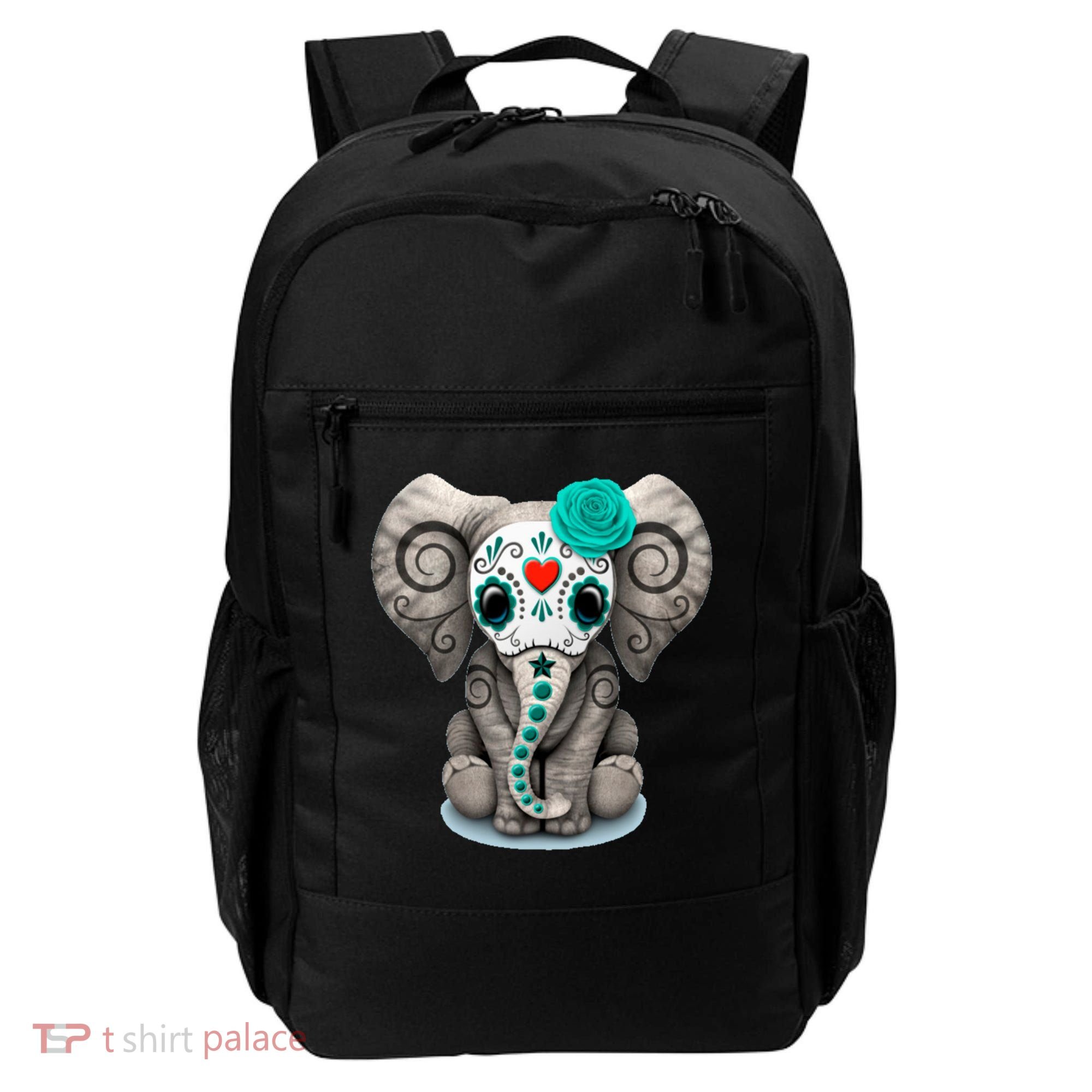 Sugar Skull Elephant Day Of The Dead Halloween Gift Backpack