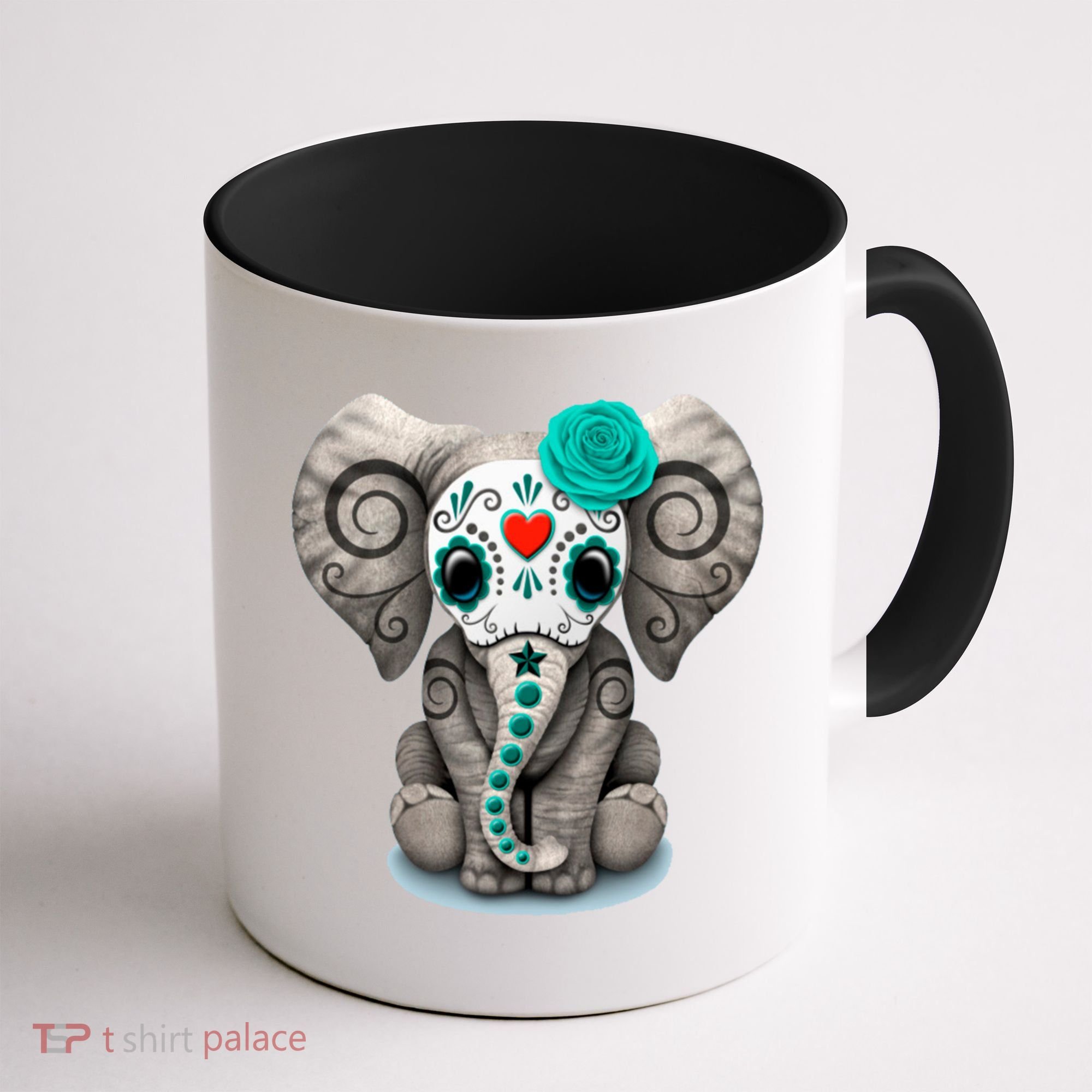 Sugar Skull Elephant Day Of The Dead Halloween Gift Coffee Mug
