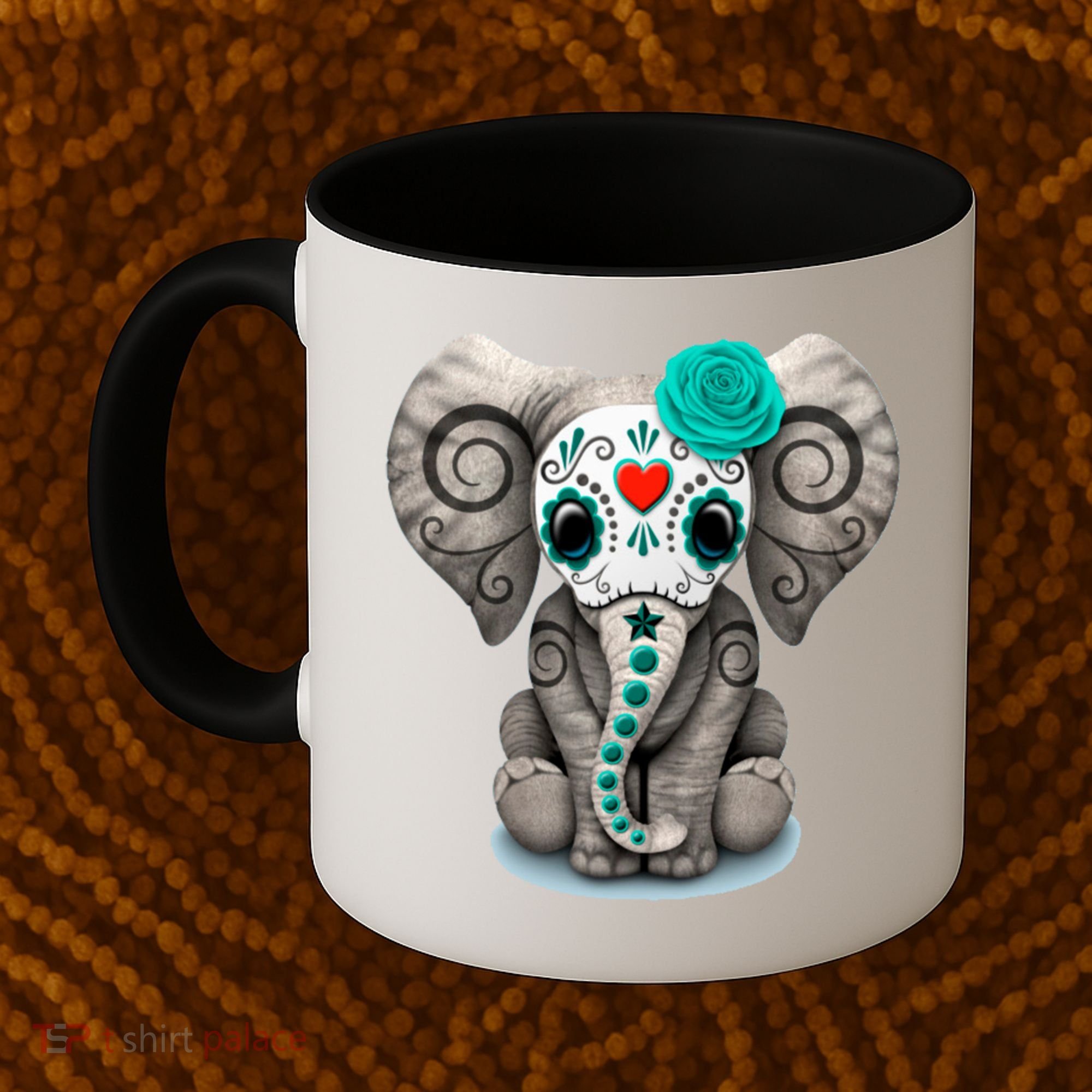 Sugar Skull Elephant Day Of The Dead Halloween Gift Coffee Mug