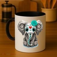 Sugar Skull Elephant Day Of The Dead Halloween Gift Coffee Mug thumb 4